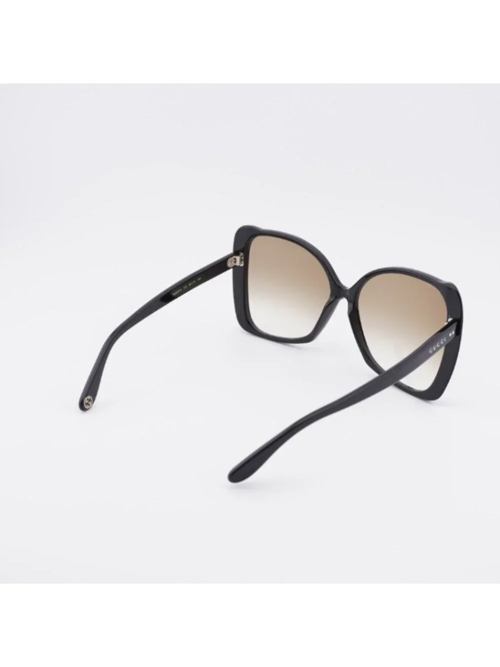 Gucci GG0471S 001 Sunglasses Black Butterfly Frame, Brown Gradient Lenses